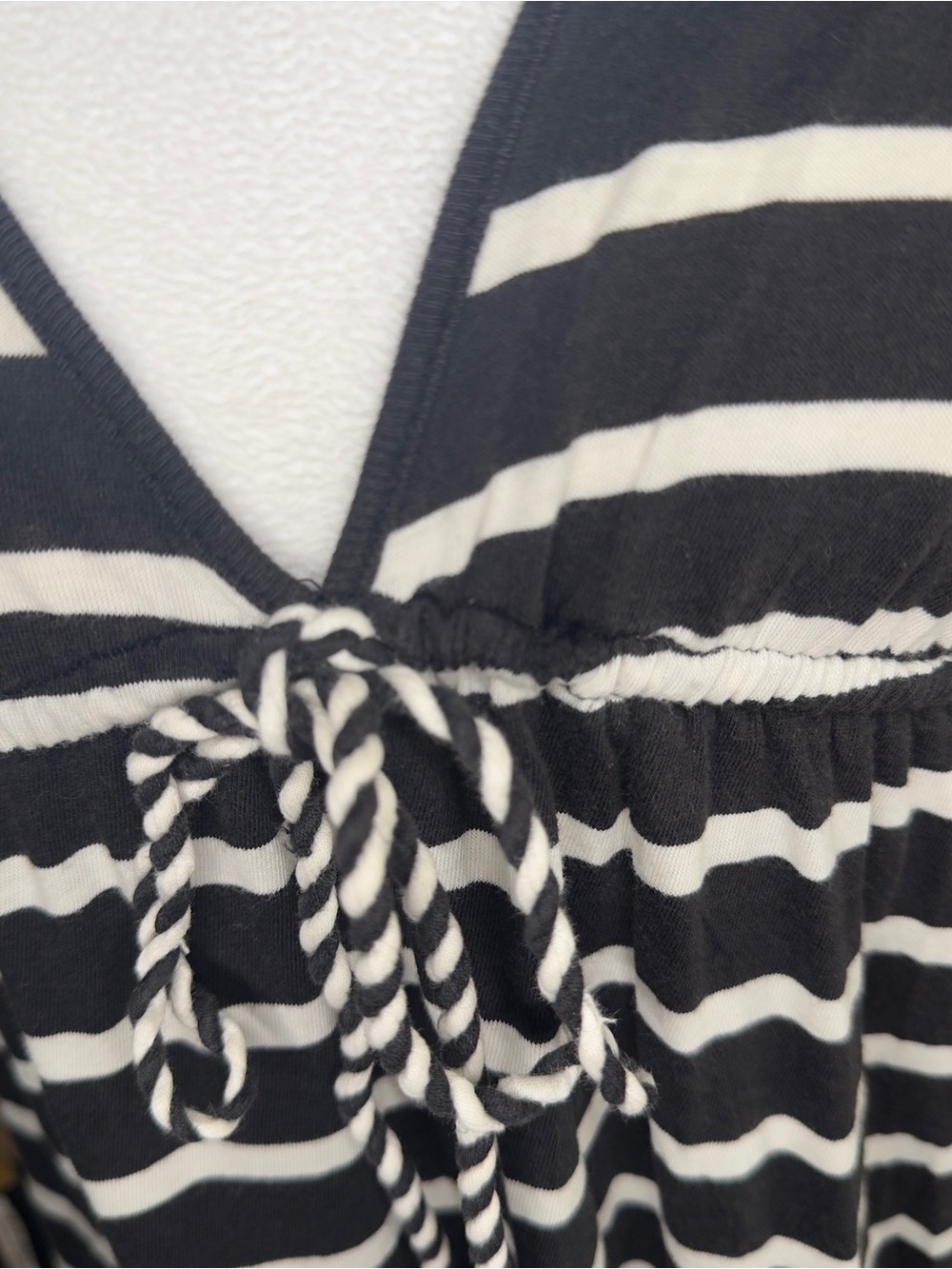 Y2KBlack & White Striped Hooded babydoll Dress - Picture 4 of 10